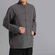 Trung niên Tang phù hợp với quần áo Trung Quốc quần áo cotton nam và vải lanh thô áo dài tay áo quốc gia bọ cạp mặc thường phục quần áo thủy triều