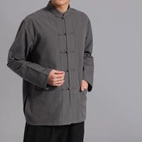 Trung niên Tang phù hợp với quần áo Trung Quốc quần áo cotton nam và vải lanh thô áo dài tay áo quốc gia bọ cạp mặc thường phục quần áo thủy triều quần vải nam