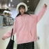Mùa thu và mùa đông Phụ nữ phiên bản Hàn Quốc của chữ thêu phong cách Harajuku cộng với áo len dày trùm đầu áo len lỏng lẻo áo khoác sinh viên - Áo len