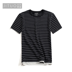 夏季男士条纹t恤