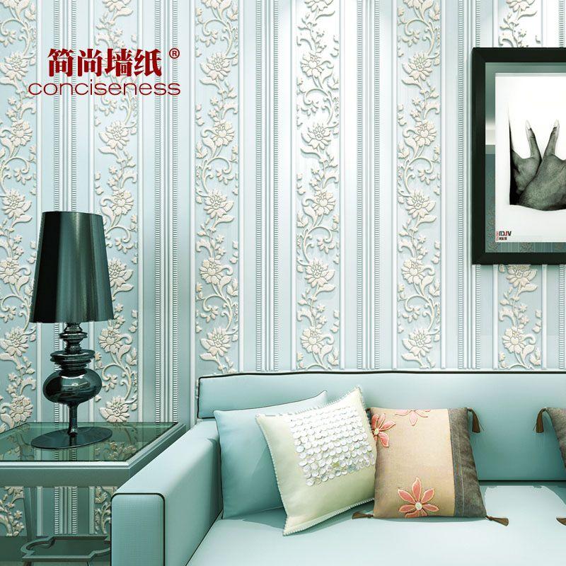 简尚壁纸 简约欧式3d浮雕无纺布 客厅卧室餐厅电视沙发背景墙纸