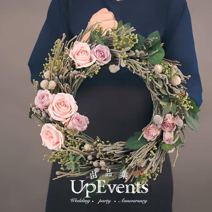 upevents由品集定制鲜花花环 上海同城鲜花速