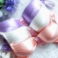 文胸无钢圈真丝透气光面薄杯夏季内衣女胸罩乳罩双面桑蚕丝3件包