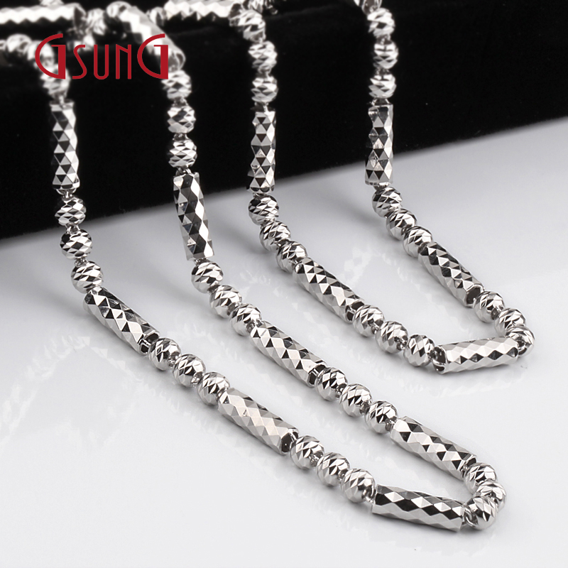 gsung铂金项链pt950超闪亮镭射珠白金颈链男士款专柜掌柜推荐