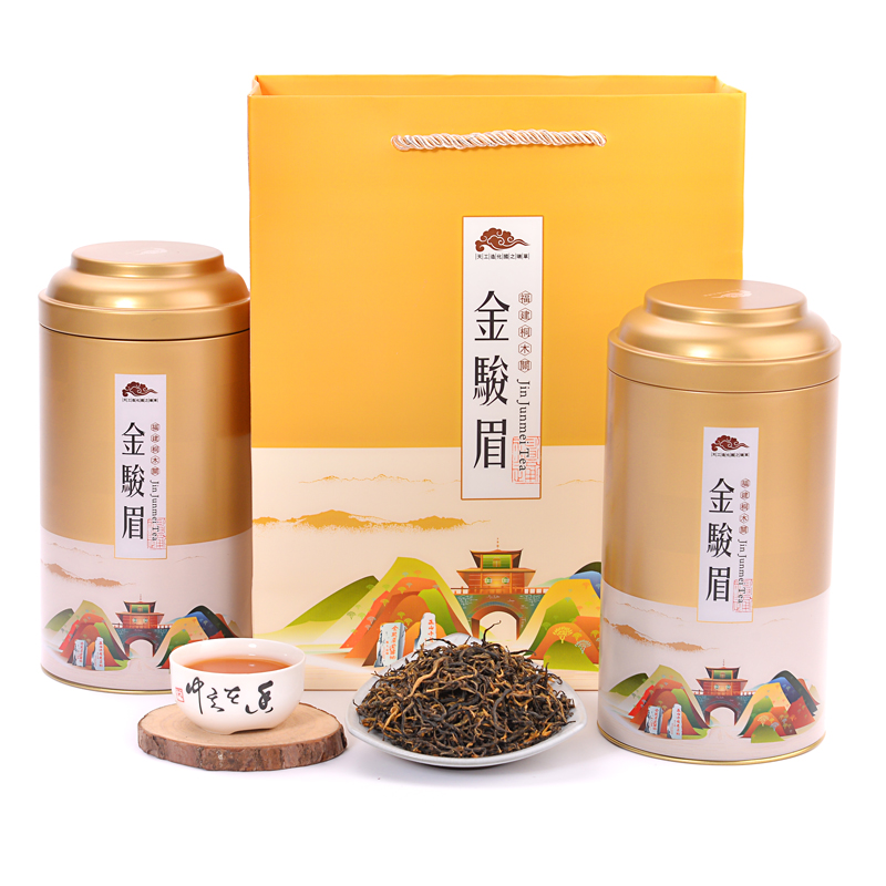 买一送一金骏眉红茶特级武夷山桐木关金俊眉茶叶蜜香红茶灌装500g