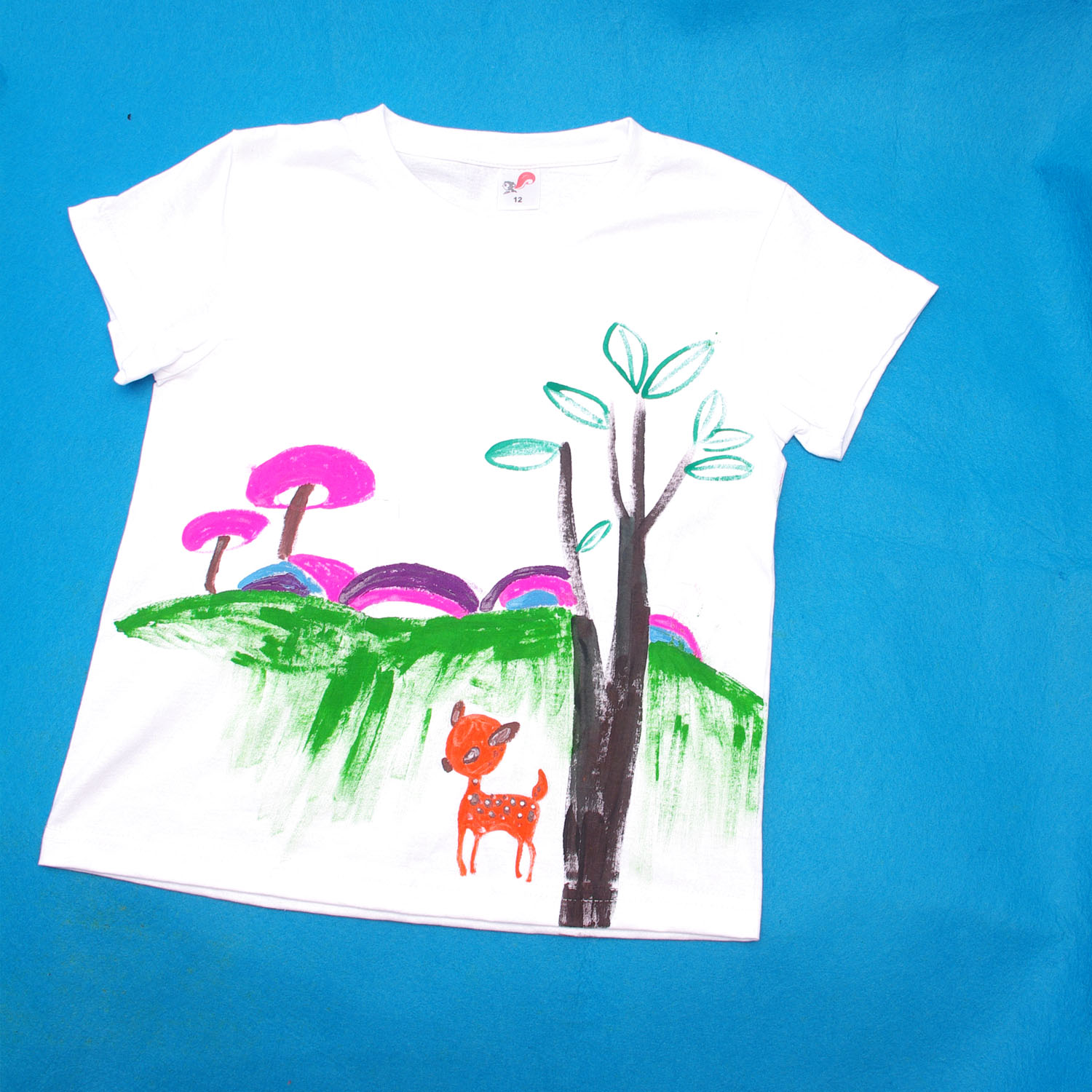 儿童手绘白色t恤衫幼儿园手工diy涂色涂鸦绘画空白纯棉加厚文化衫