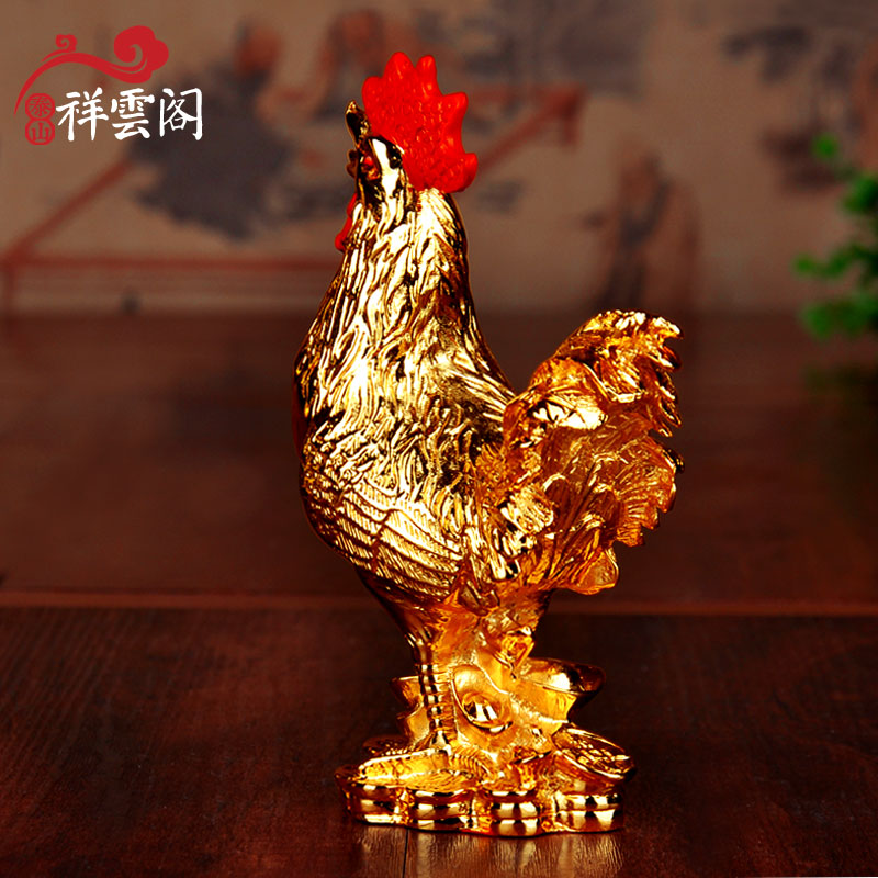 祥云阁纯铜合金公鸡摆件新年金鸡家居饰品风水摆件工艺品