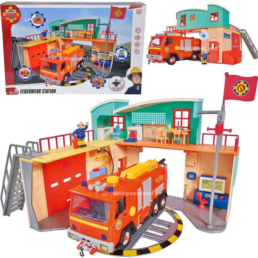 美国正品包邮 消防员山姆 fireman sam 新版大号平安镇消防站