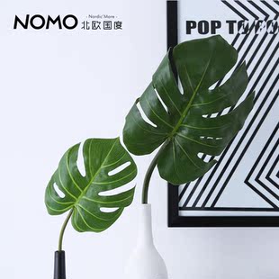 绿植 北欧国度 大叶绿植植物 仿真龟背叶 客厅装饰花插花 拍摄道具摆