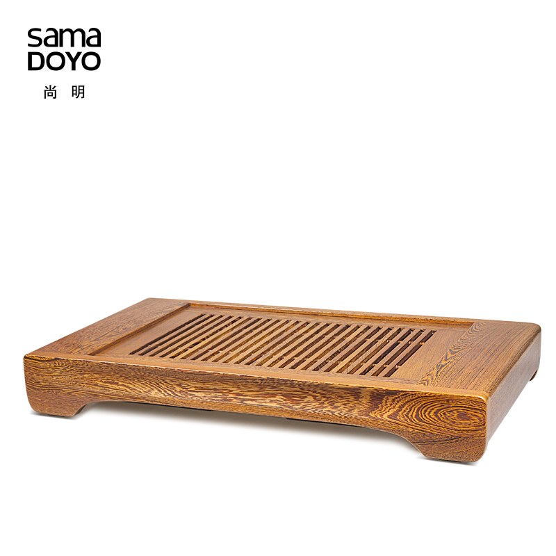 尚明正品鸡翅木茶具实木高端茶盘 储水排水式茶台茶托盘高档茶盘