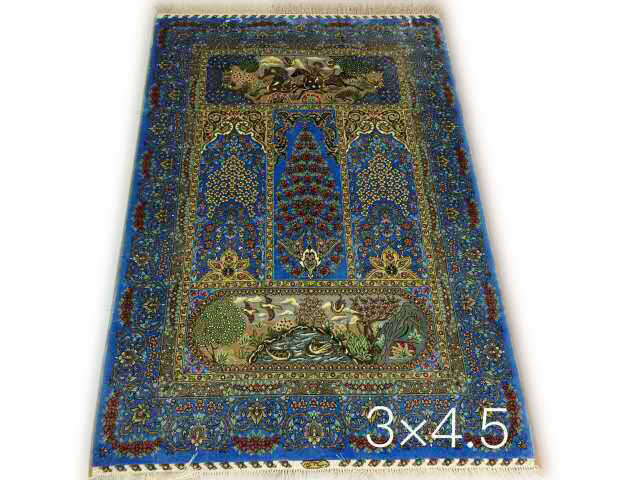 毯译地毯 出口伊朗土耳其生命树波斯手工真丝地毯挂毯