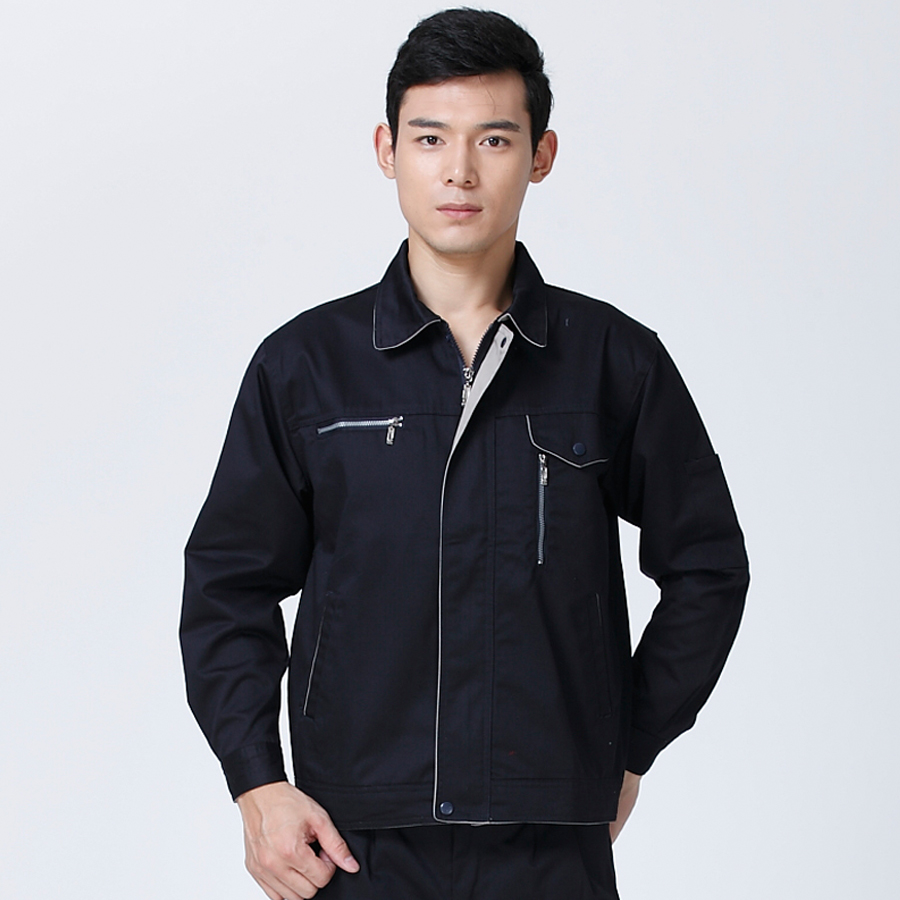 工作服套装长袖夏季工作服水洗棉长袖职业装工装制服男装劳保服
