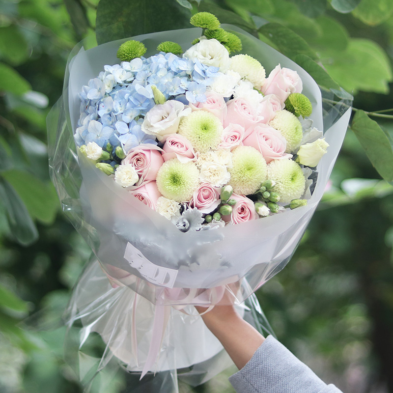 真人实拍小清新创意混搭花束北京鲜花速递生日订花同城花店配送