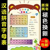 包邮 儿童小学汉语拼音字母表声母韵母字拼读全表音节墙贴挂图