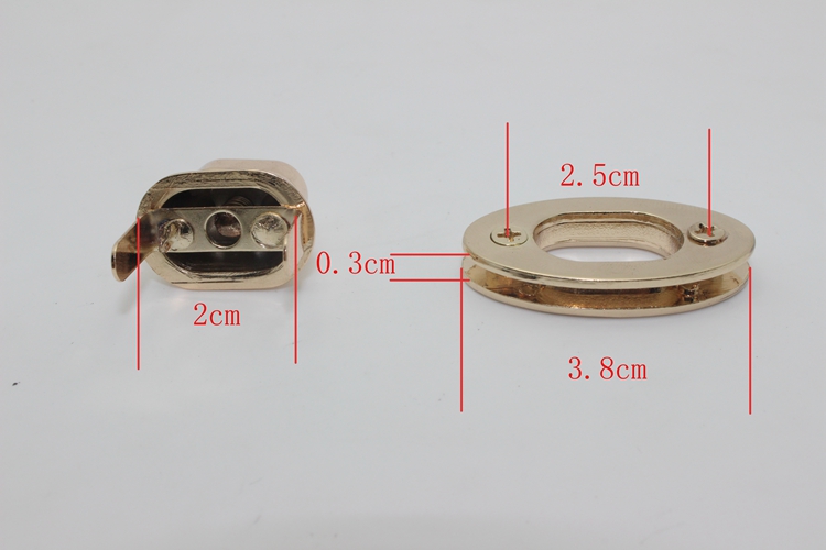箱包配件 高档女包椭圆包锁 拧锁扣五金配件锁扣(适合小包包