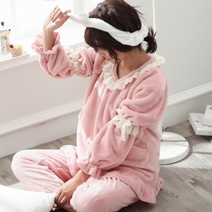 加厚保暖珊瑚绒月子服