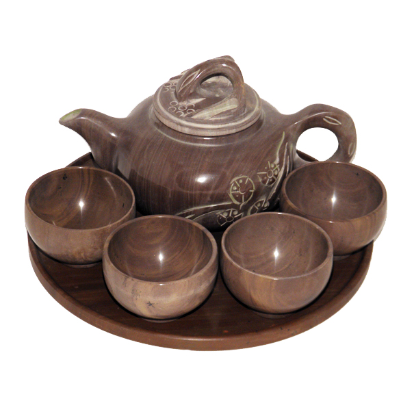 木鱼石茶具 整套紫檀功夫 茶具 套装喜上梅梢 送长辈亲友老师