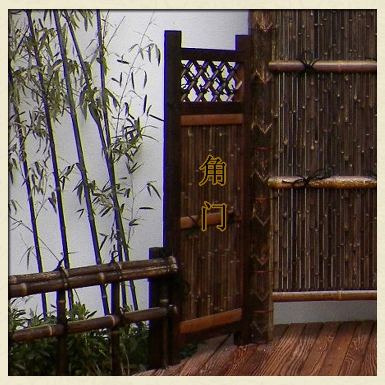 【后院】东南亚原竹家具 装饰竹门 茶庄茶室景观门 庭院门花园门
