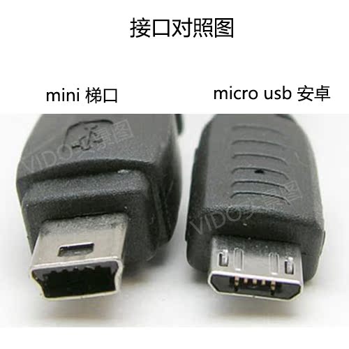 迷你mini梯形母口 转micro usb公 安卓插头转接头线插口双向传输