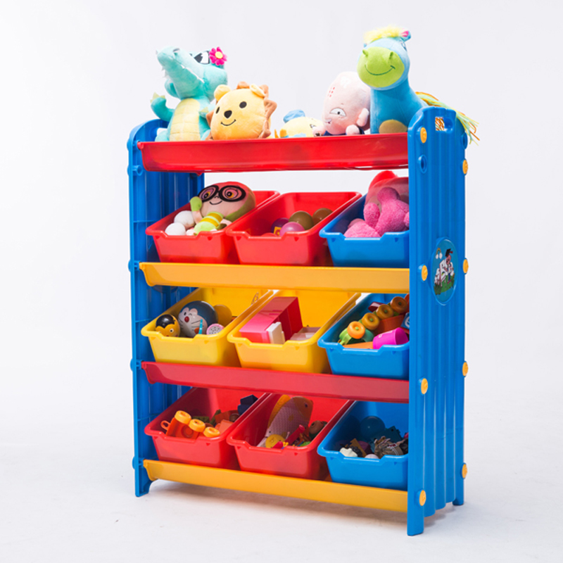 特大号幼儿园玩具柜收纳储物柜子儿童塑料多层组合 彩色卡通书架