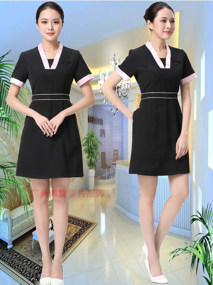 洗浴按摩工服修身桑拿酒店工衣足浴足疗技师工作服女夏装美容服