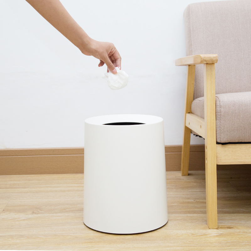 日本家用垃圾桶真有想法双层无盖垃圾桶简约客厅卧室办公室纸篓筒