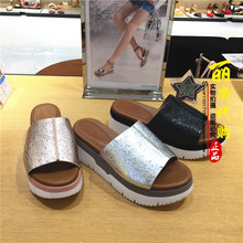 9F303 牛皮革女凉鞋 皇冠Staccato 拖鞋 思加图2017年夏款 专柜正品