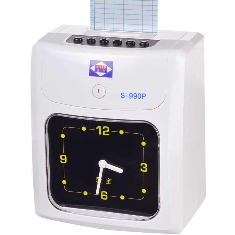 考勤机爱宝S-990打卡机考勤机 上班打卡机纸卡