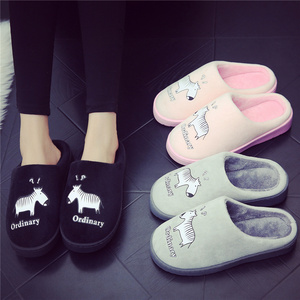冬季情侣棉拖鞋女冬天居家居室内保暖防滑包跟月子毛毛儿童拖鞋男