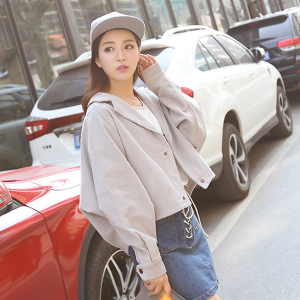 休闲短款灯芯绒外套