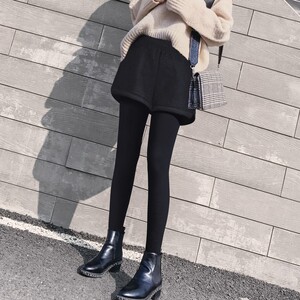 秋冬外穿加厚毛呢短裤