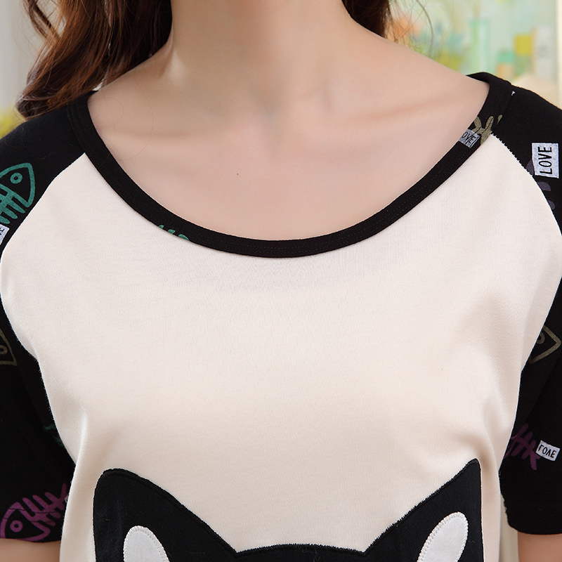 彩婷娜夏季纯棉短袖情侣睡衣男女士可爱卡通睡衣短袖家居服套装-1折抢购-上哪抢网