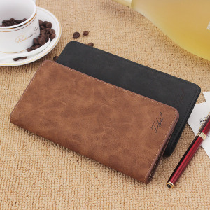 长款复古磨砂软皮钱夹