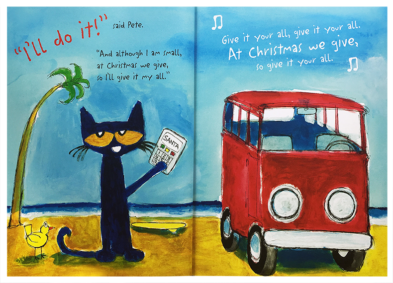 进口英文原版正版 pete the cat saves christmas 皮特猫我拯救了圣诞