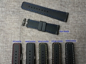 手表配件 针扣橡胶表带适合品牌表 硅胶表带20mm22mm24mm缝线胶带