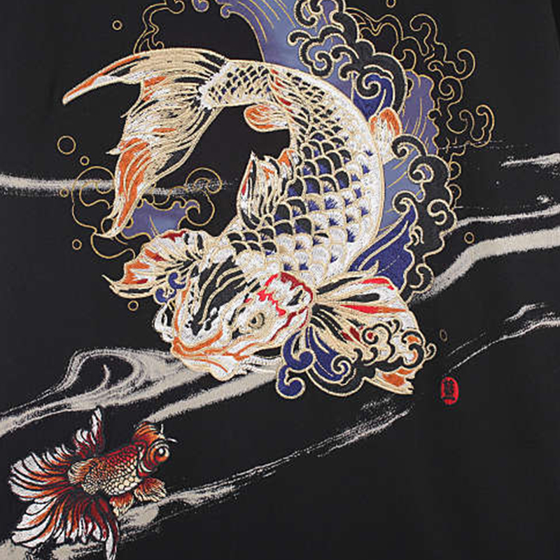 oniarai鬼洗 17春季新品泥棒蓝金鲤鱼男装 短袖t恤6nob36