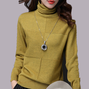 秋冬新款韩版女装薄款修身高领毛衣女打底衫短款套头针织羊毛衫潮