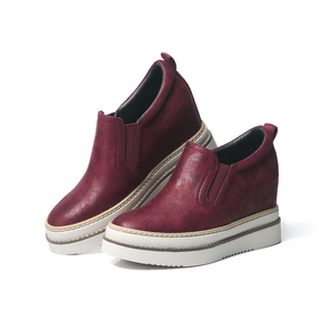 厚底内增高坡跟单鞋