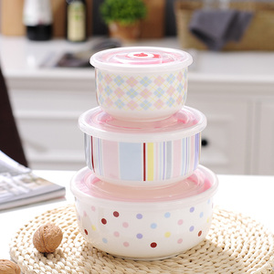 陶瓷保鲜碗三件套