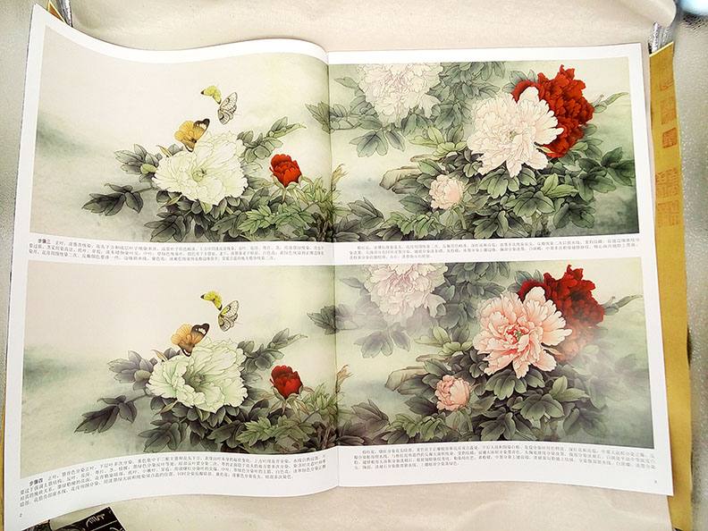 【赠运费险】横幅工笔牡丹画法(美术教学示范作品) 正版图书 绘画