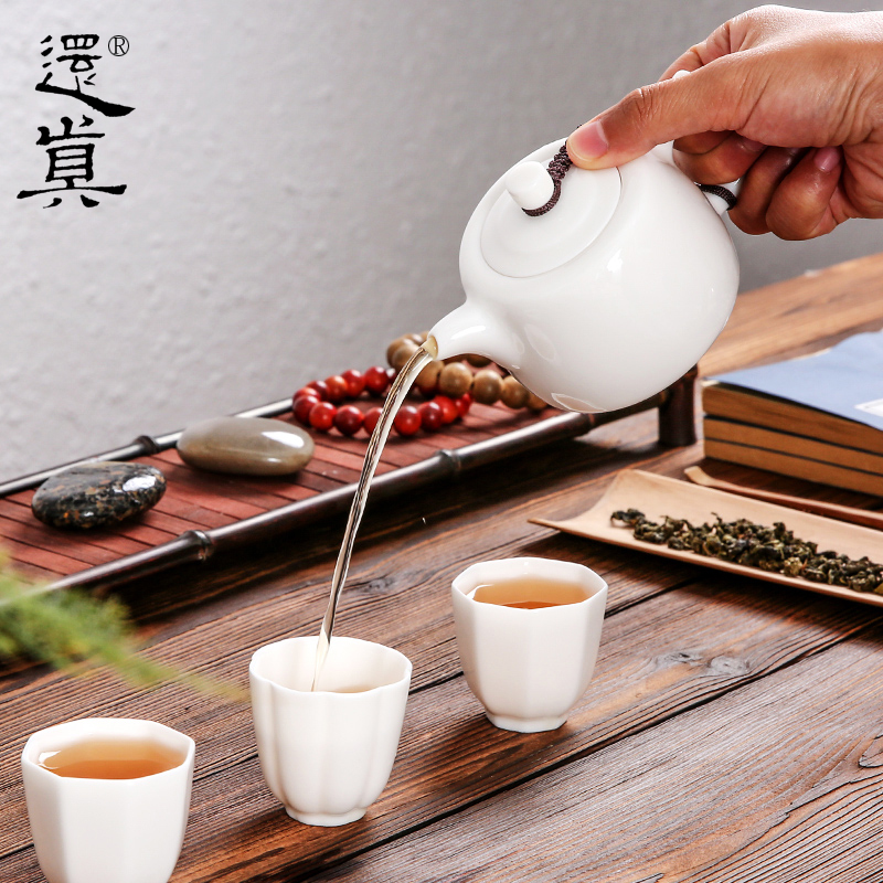 还真品牌德化中国白瓷茶壶井栏壶陶瓷功夫茶具脂白建白玉瓷手工壶
