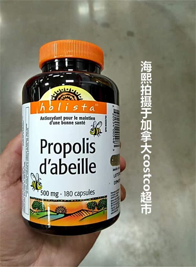 加拿大代购holista bee propolis 纯天然蜂胶软胶囊500mg粒