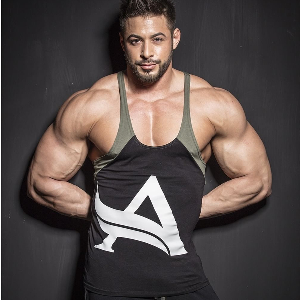 肌肉队长夏季运动无袖背心男士兄弟健身跑步坎肩工字型训练服上衣