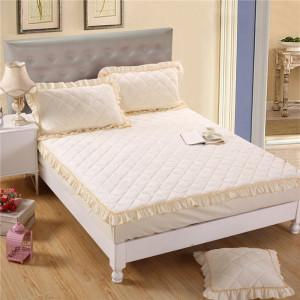 加厚法莱绒花边床笠