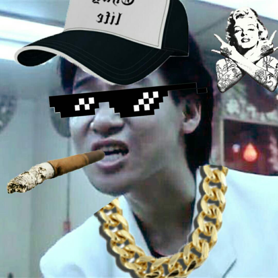 马赛克装逼打码眼镜二次元动漫周边恶搞装b神器像素墨镜thug life