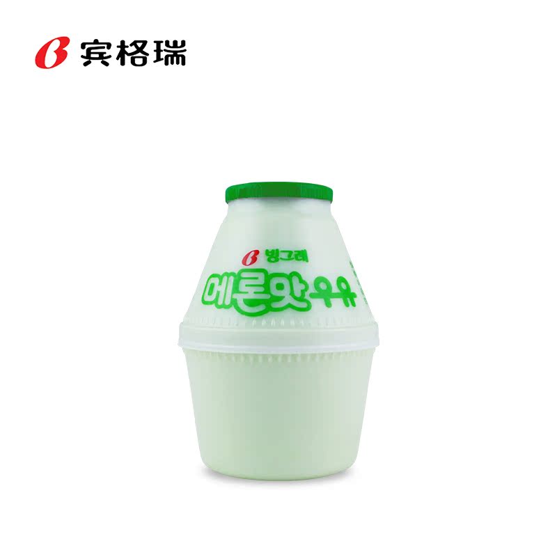 【每周四发货】韩国进口宾格瑞哈密瓜牛奶240ml*4低温配送2份包邮