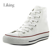 时尚 匡威 潮流帆布圆头白色休闲便鞋 男士 converse