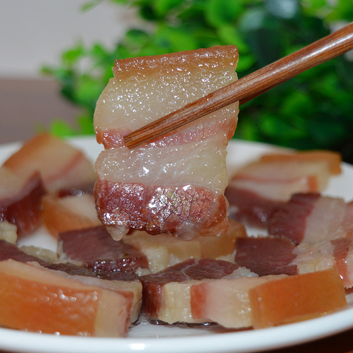 农家自制腊肉五花肉日晒风干咸肉江西非烟熏散养土猪腌肉500克