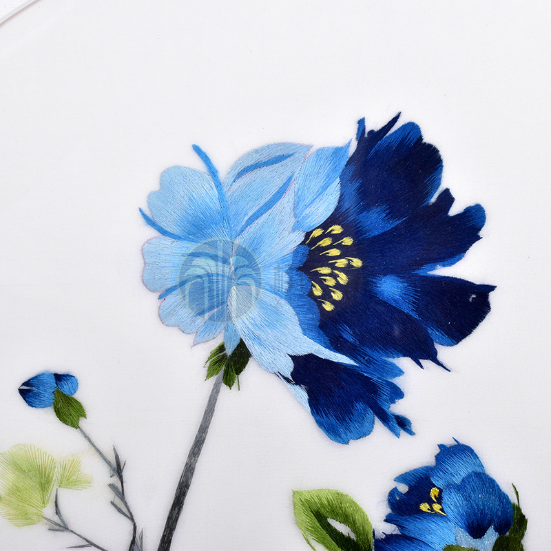 苏绣成品2丝精细精品手工刺绣雪莲花客厅玄关装饰画包邮 卖家力荐