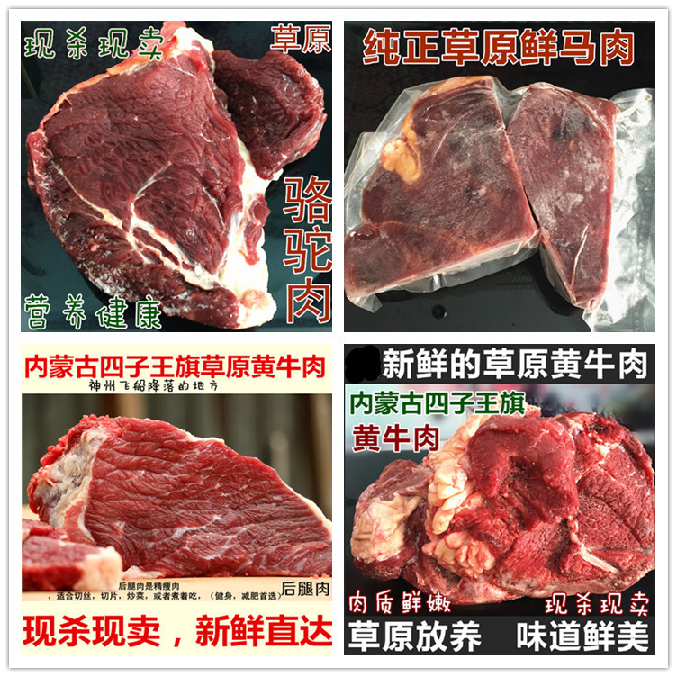 骆驼肉新鲜 内蒙古骆驼肉,马肉 ,牛肉现杀 3斤起6斤包邮顺丰